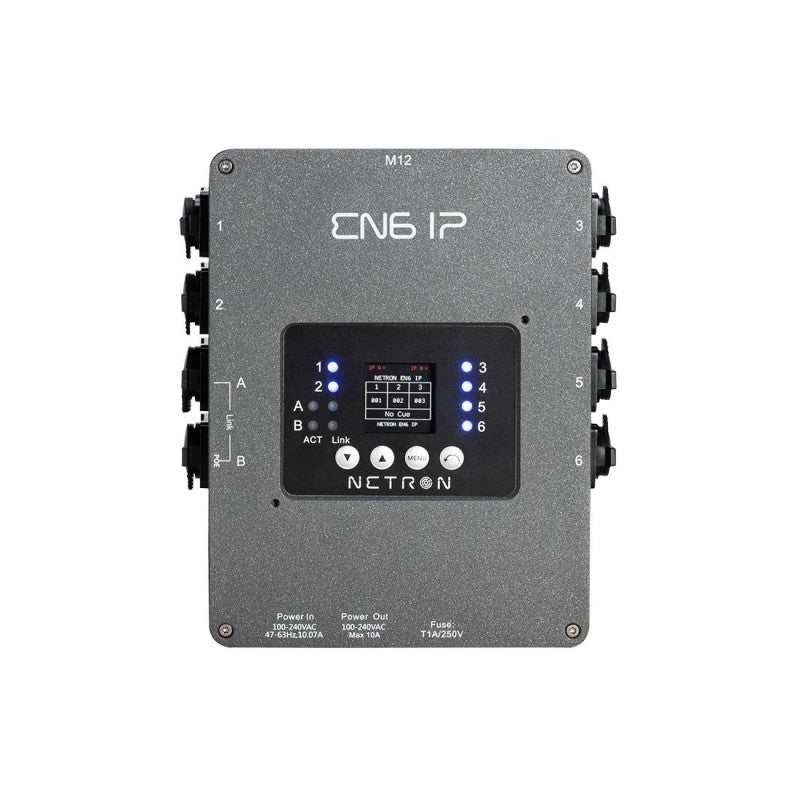 Nodo NETRON EN6 IP - Gateway RDM Ethernet a DMX distribuidor de datos bajoconsumo
